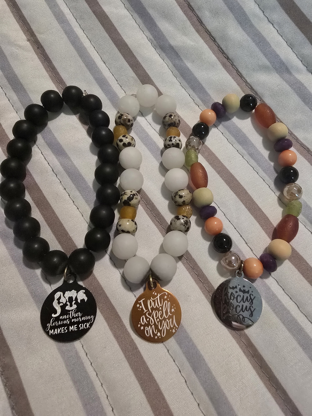 Hocus Pocus Beaded Stretch Bracelet with Spooky Charms These Are Lemon And Lava—